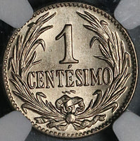 1924 NGC MS 66 Uruguay 1 Centesimo Radiant Sun Mint State Coin (22082101C)