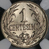 1924 NGC MS 66 Uruguay 1 Centesimo Radiant Sun Mint State Coin (22082101C)