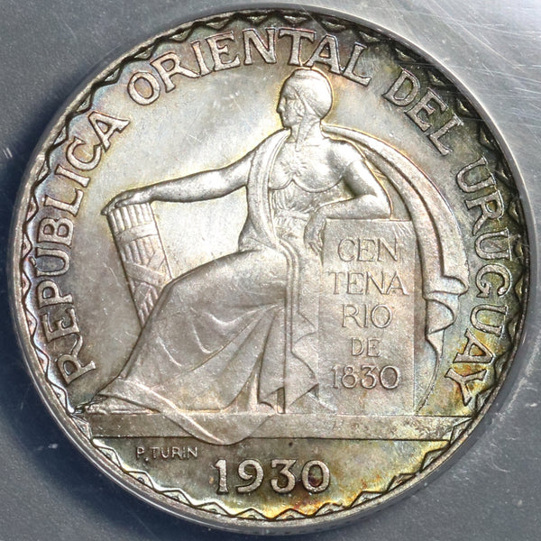 1930 ANACS MS 65 Uruguay 20 Centesimos Silver Constitution Coin (21011103C)