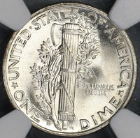 1943-D NGC MS 66 FB Mercury Dime United States Silver 10 Cents Coin (19092803C)