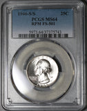1946-S/S PCGS MS 64 RPM FS-501 Washington Quarter Dollar Silver Coin (19101404C)