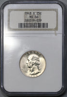 1948-S NGC MS 66 Washington Quarter Dollar United States Coin (19020605C)