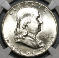 1961-D NGC MS 64 Franklin Half Dollar BU 90% Silver United States Coin (20012701C)