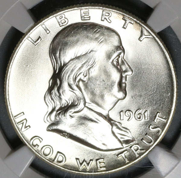 1961-D NGC MS 64 Franklin Half Dollar BU 90% Silver United States Coin (20012702C)