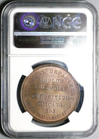 1893 NGC MS 62 Columbian Expo So Called Dollar Large Letters Official Medal Coin (22101104C)