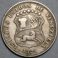 1925 Venezuela 12 1/2 Centimos VF Horse Coin (22070902R)