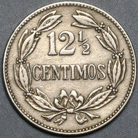 1925 Venezuela 12 1/2 Centimos VF Horse Coin (22070902R)