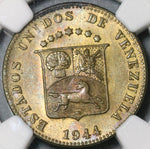 1944 NGC MS 64 Venezuela 12 1/2 Centimos Horse Brass Mint State Coin (16102701D)