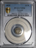 1829 PCGS VF 30 Venezuela 1/4  Real Gran Colombia Rare Silver Coin (20050801C)