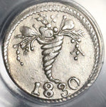 1830 PCGS AU Det Venezuela 1/4 Real Caracas Silver Coin (21062701C)