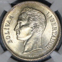 1936 NGC MS 63 Venezuela 2 Bolivares Silver Mint State Coin (20102703C)