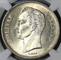 1936 NGC MS 63 Venezuela 2 Bolivares Silver Mint State Coin (20102703C)