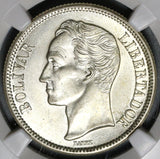 1945 NGC MS 65 Venezuela 2 Bolivares Silver Coin (19122701C)