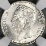 1954 NGC MS 64+ VENEZUELA 50 Centimos Silver Coin (18080105C)