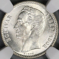 1954 NGC MS 64+ VENEZUELA 50 Centimos Silver Coin (18080105C)