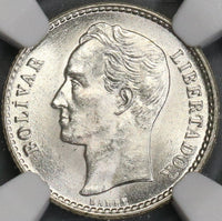 1954 NGC MS 64+ VENEZUELA 50 Centimos Silver Coin (18080105C)