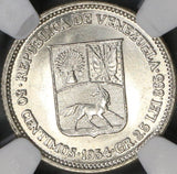 1954 NGC MS 64+ VENEZUELA 50 Centimos Silver Coin (18080105C)