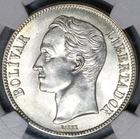 1936 NGC MS 63 Venezuela 5 Bolivares Silver 90% Mint State Crown Coin (20111201C)
