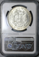 1936 NGC MS 63 Venezuela 5 Bolivares Silver 90% Mint State Crown Coin (20111201C)