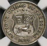 1896 NGC UNC Det Venezueal 5 Centimos Horse Coin (19081801C)