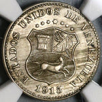 1915 NGC AU 58 Venezuela 5 Centimos Scarce Horse Coin (20021903C)