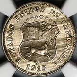 1915 NGC AU 58 Venezuela 5 Centimos Scarce Horse Coin (20021903C)