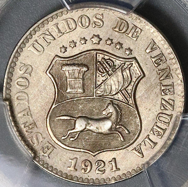 1921 PCGS MS 62 Venezuela 5 Centimos Horse Mint State Coin (22050201C)