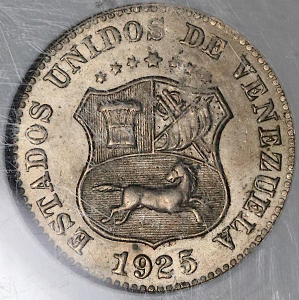 1925 NGC MS 64 Venezuela 5 Centimos Horse Mint State Coin (21081901D)