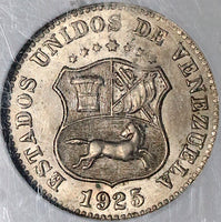 1925 NGC MS 64 Venezuela 5 Centimos Horse Mint State Coin (21081901D)