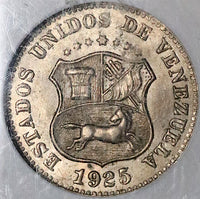 1925 NGC MS 64 Venezuela 5 Centimos Horse Mint State Coin (21081901D)