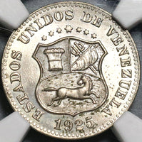 1925 NGC MS 65 Venezuela 5 Centimos Horse Mint State Coin (20052801C)