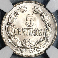 1925 NGC MS 65 Venezuela 5 Centimos Horse Mint State Coin (20052801C)