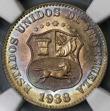1938 NGC MS 65+ Venezuela 5 Centimos Gem Mint State Coin (17121801D)